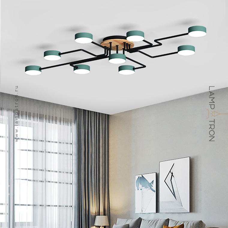 Потолочная люстра SCHEME LED COLOR 5 плафонов. Цвет серый. — купить в ...