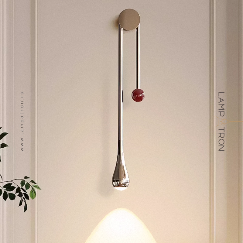 Бра JUBE WALL Хром+Красный. Тип А. Теплый свет — купить в Lampatron.ru